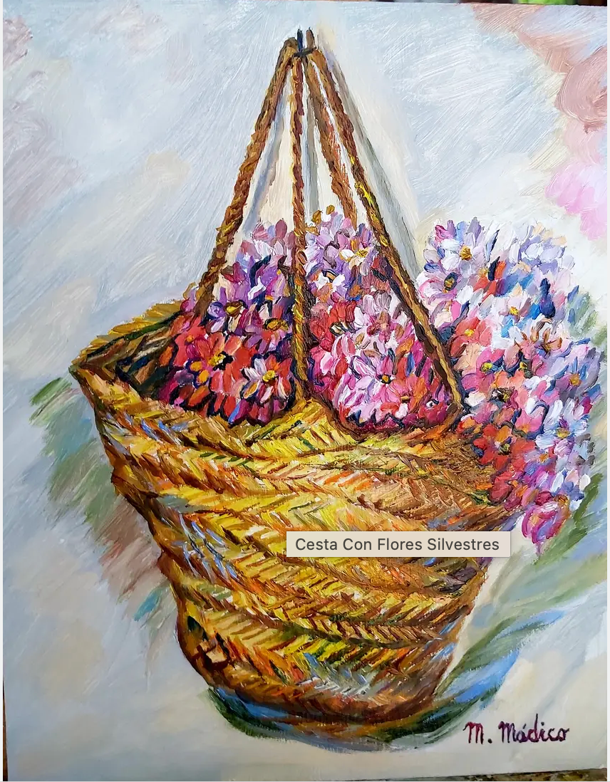 Cesta Con Flores Silvestres
