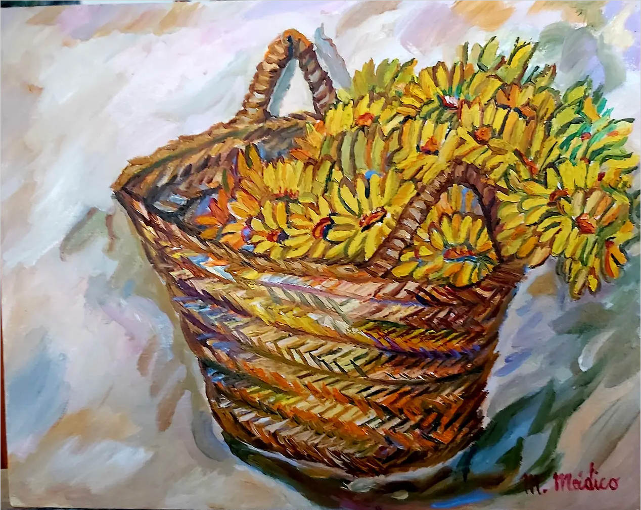 Cesta de flores (Margaritas)