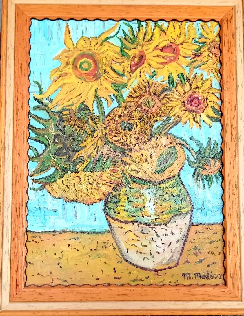 Reproduccion de los girasoles de Van Gogh 1