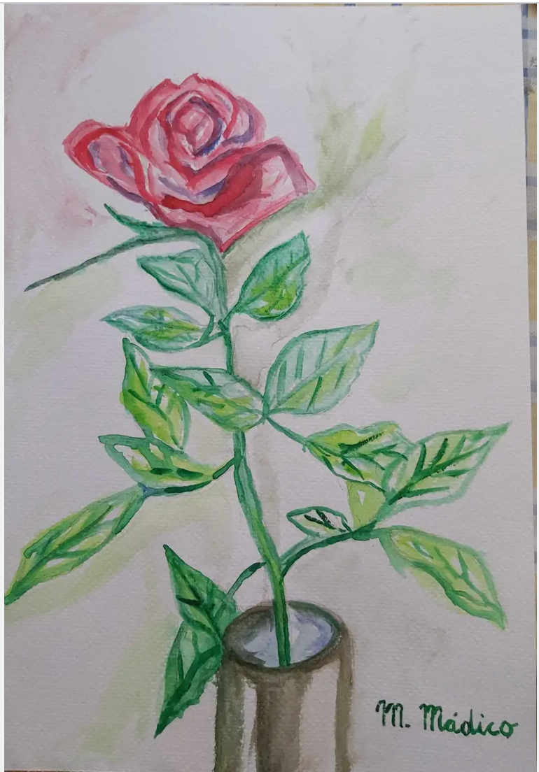 Rosa con Jarra de Cristal