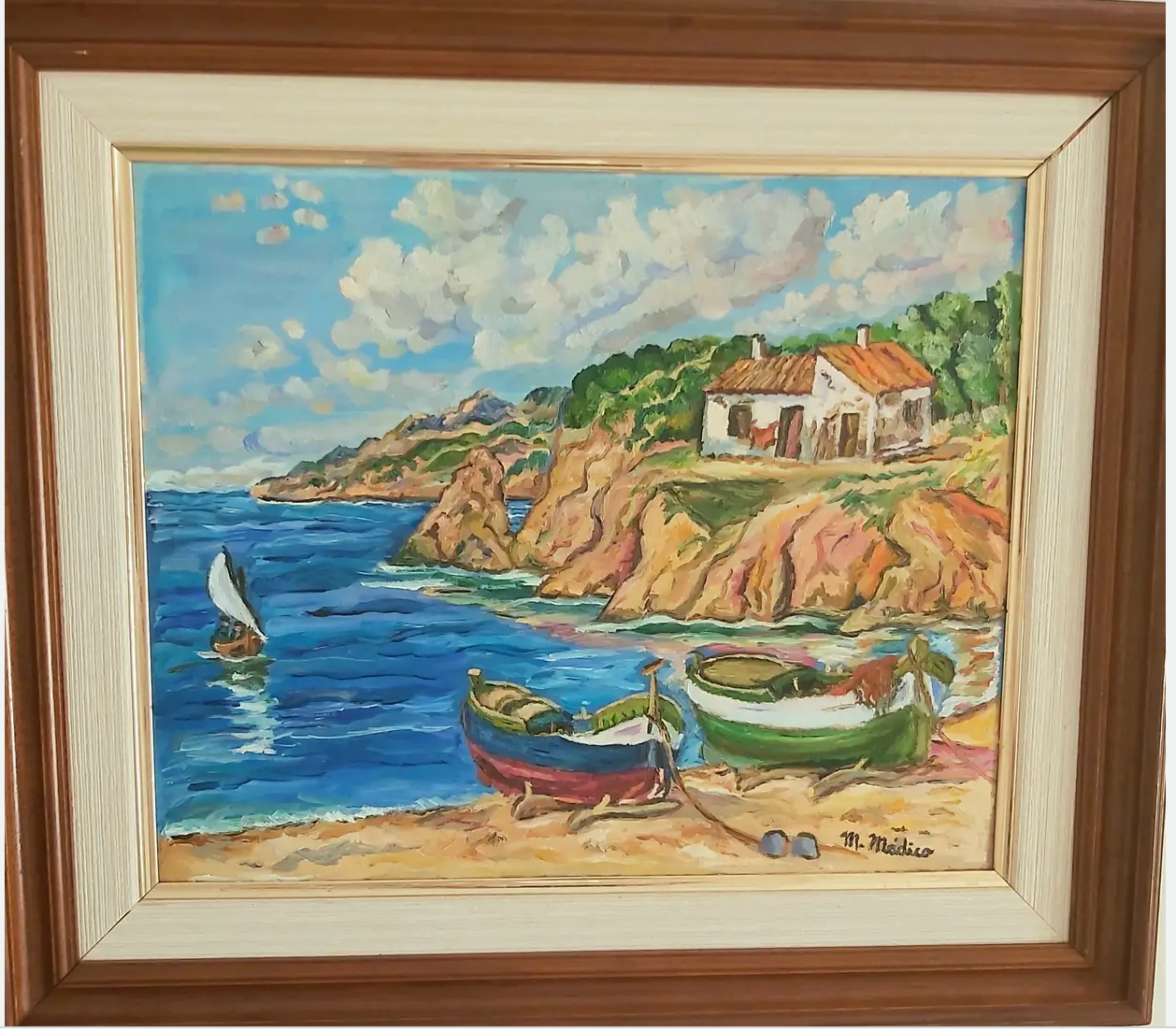 Aldea pesquera junto a la Costa (España)