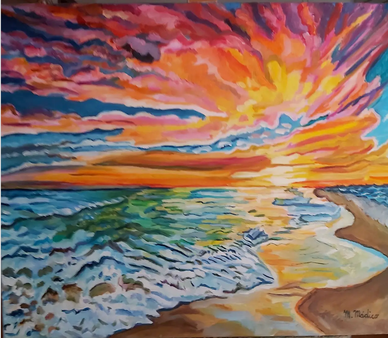 Atardecer a la orilla del mar (Polinesia)